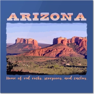 Arizona, Scenic with Red Rocks Posters and Art